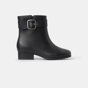 Black Ankle Boots with Buckle Detail
